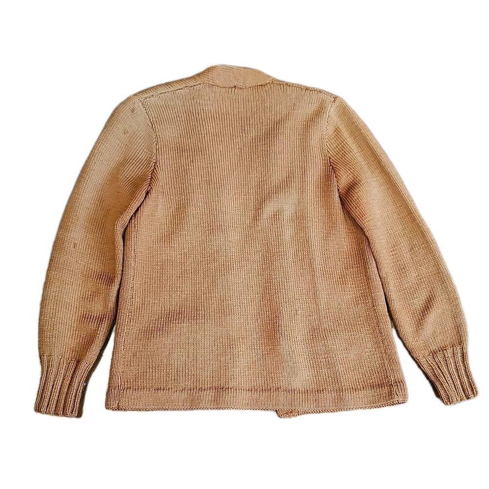 Vintage Women's Burnt Orange Knit Owl V-Neck Button-Front Cardigan Sweater XS/ S - Picture 7 of 8